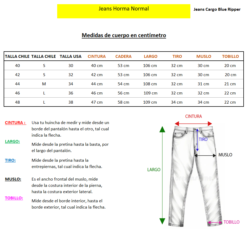 Jeans Cargo Blue Ripper