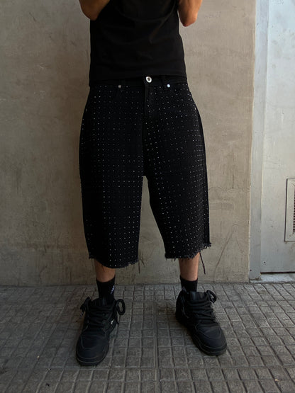 Short Glitter black