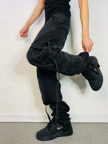 Jeans Cargo Gravik Black ( Loose Fit )
