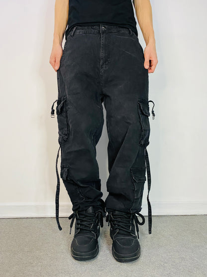 Jeans Cargo Gravik Black ( Loose Fit )
