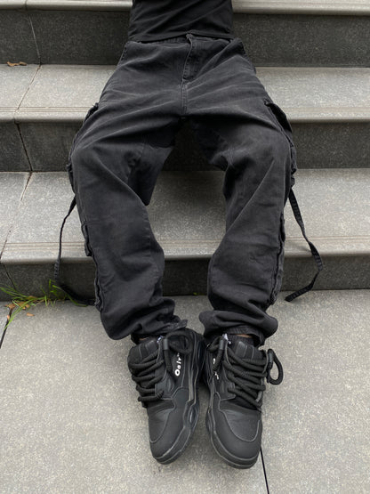 Jeans Cargo Gravik Black ( Loose Fit )
