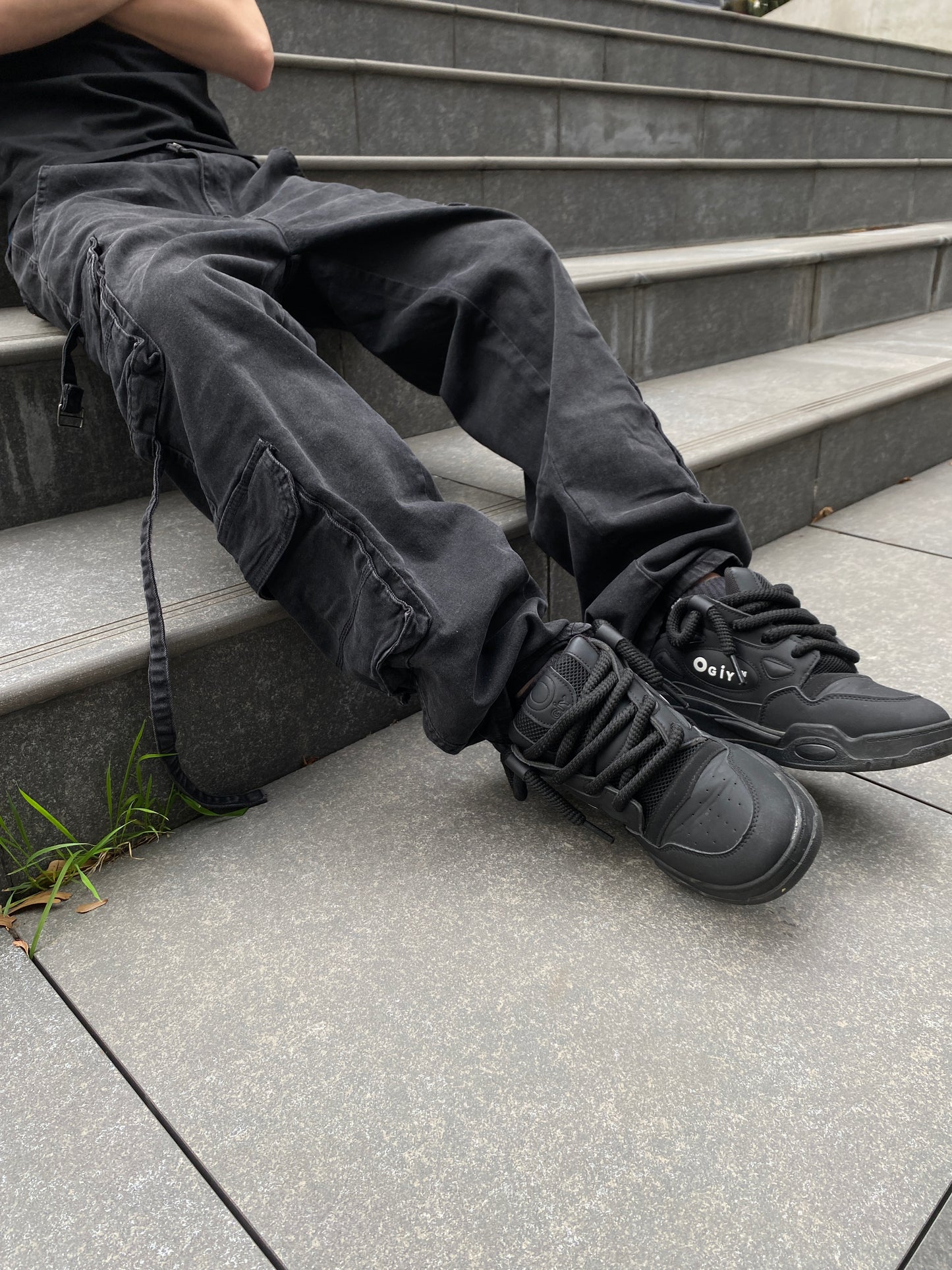 Jeans Cargo Gravik Black ( Loose Fit )