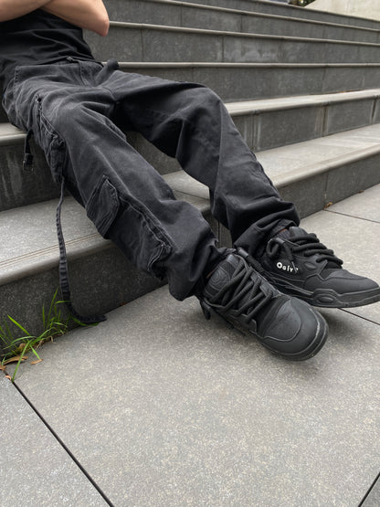 Jeans Cargo Gravik Black ( Loose Fit )