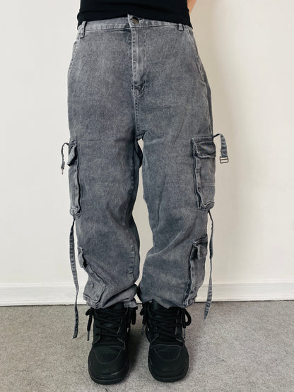 Jeans Cargo Gravik Grey ( Loose Fit )