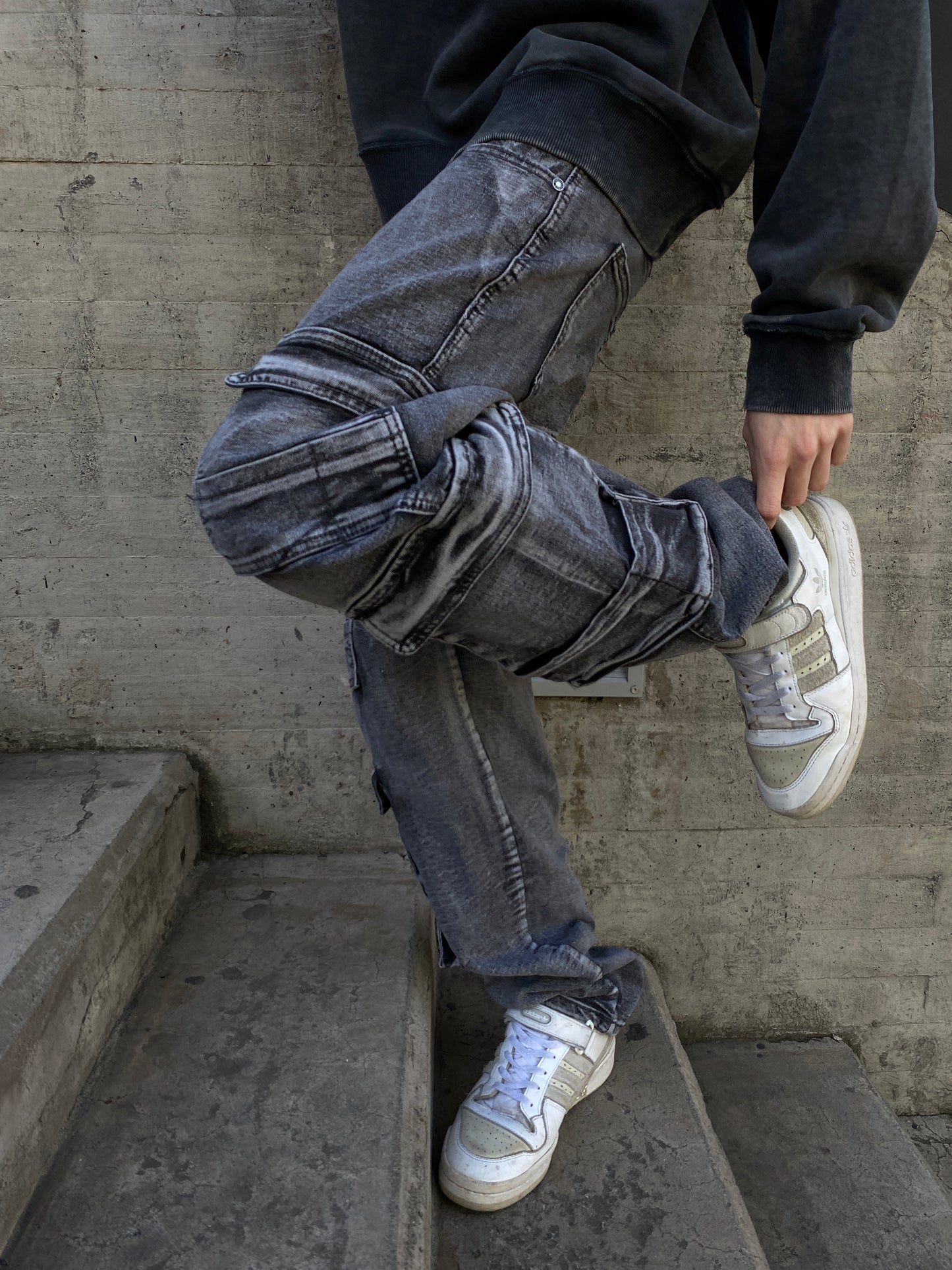 Jeans Cargo GrayTop ( Loose Fit )