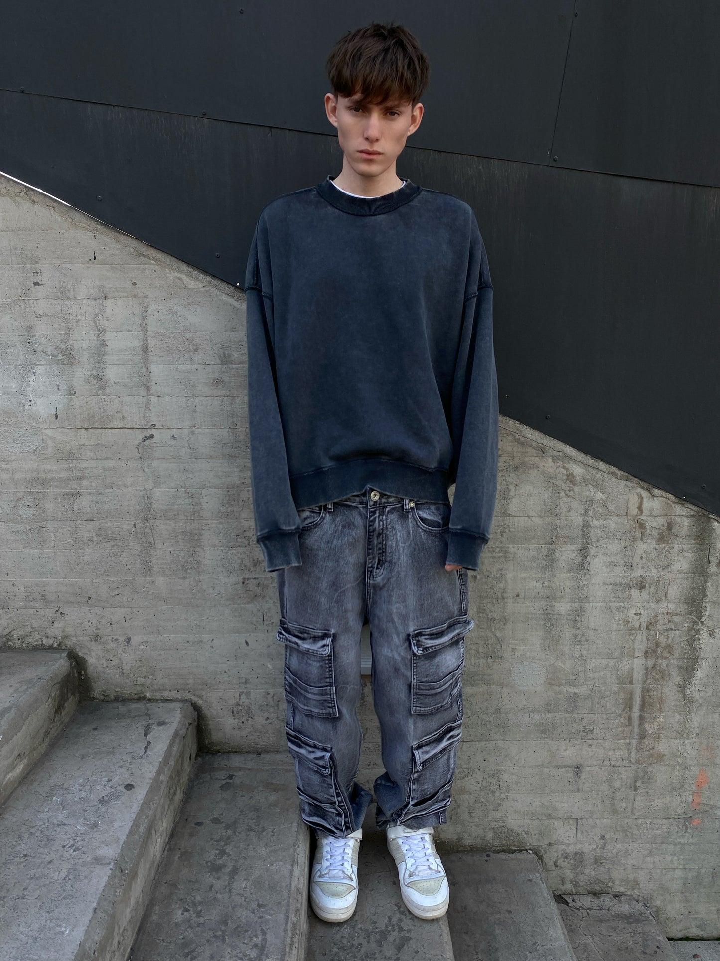 Jeans Cargo GrayTop ( Loose Fit )