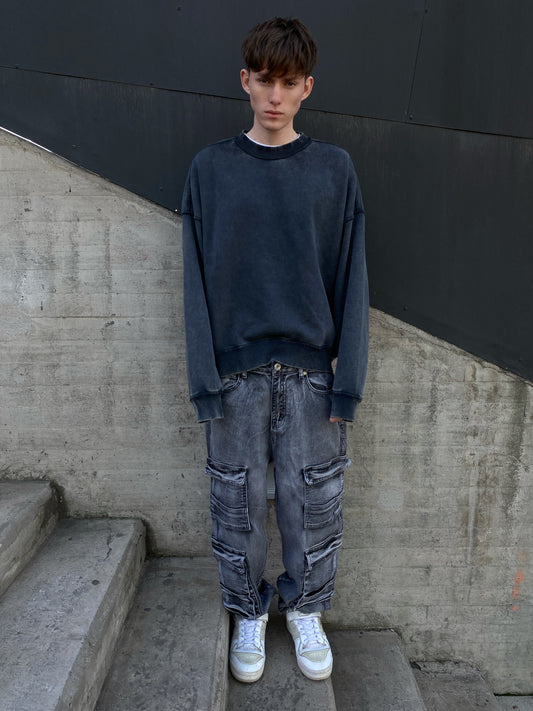 Jeans Cargo GrayTop ( Loose Fit )