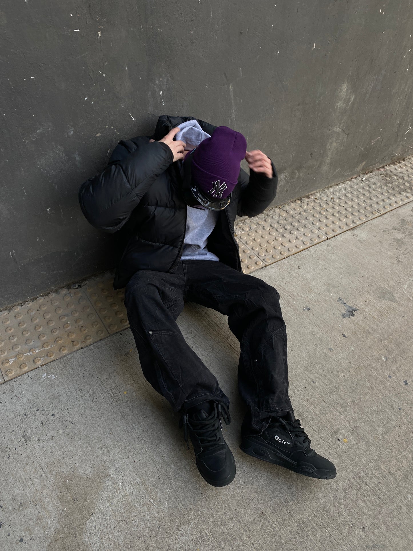 Jeans Cargo Raw Black( Baggy Fit )