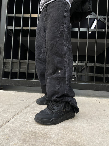Jeans Cargo Raw Black( Baggy Fit )