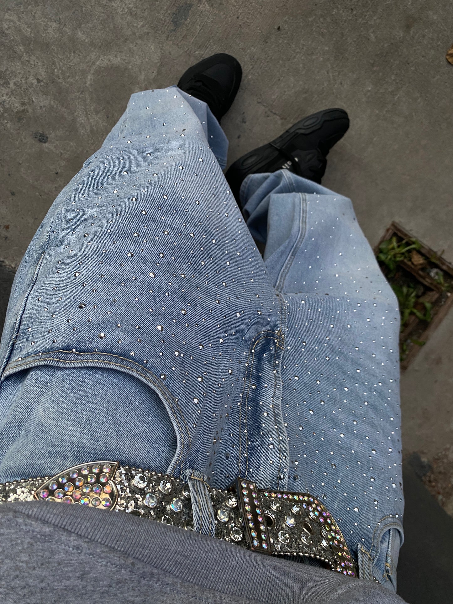 Jeans Blue Glitter ( Baggy Fit )