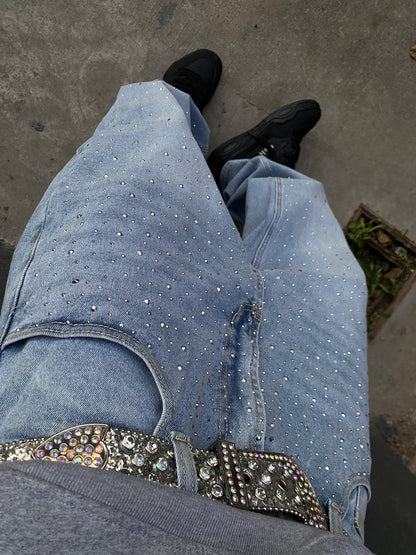 Jeans Blue Glitter ( Baggy Fit )