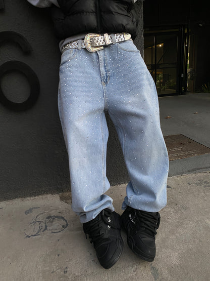 Jeans Blue Glitter ( Baggy Fit )