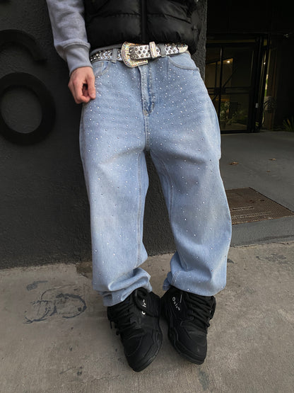 Jeans Blue Glitter ( Baggy Fit )
