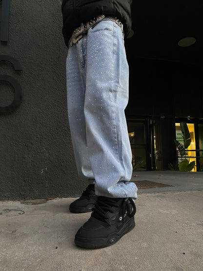 Jeans Blue Glitter ( Baggy Fit )