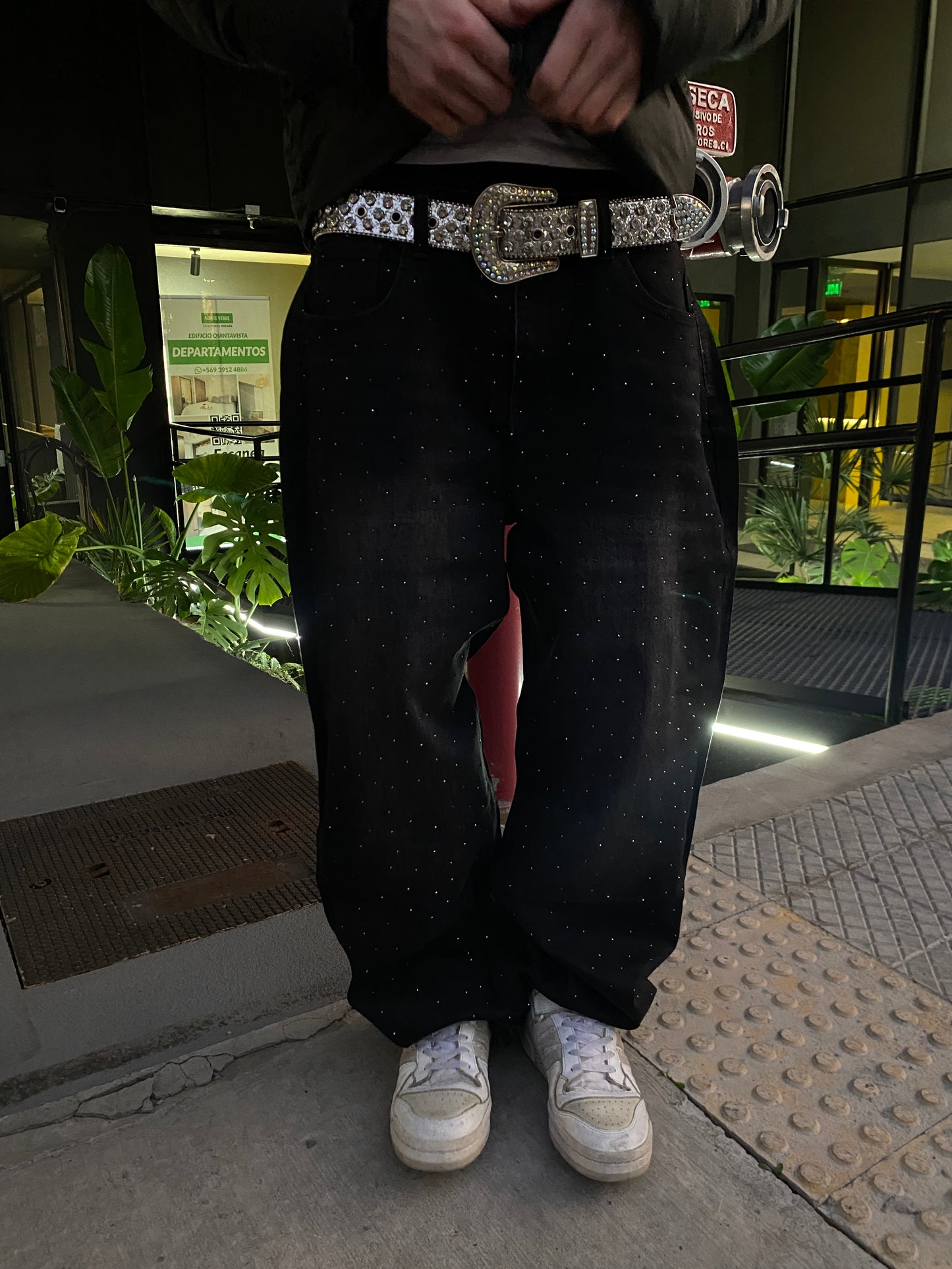 Jeans Black Glitter ( Baggy Fit )