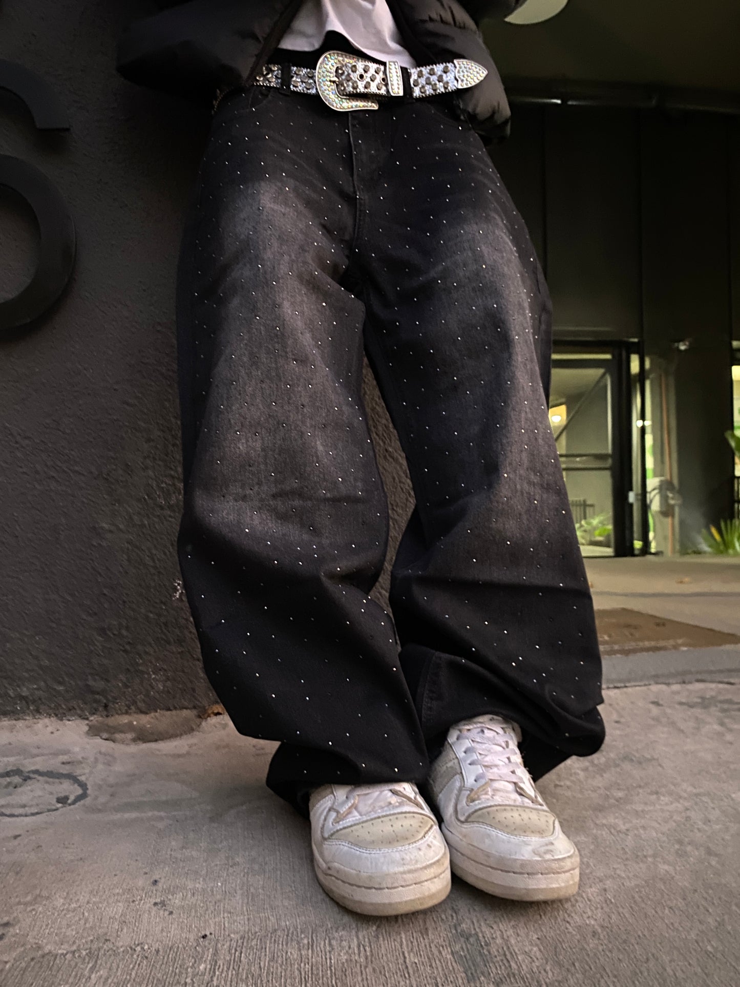 Jeans Black Glitter ( Baggy Fit )