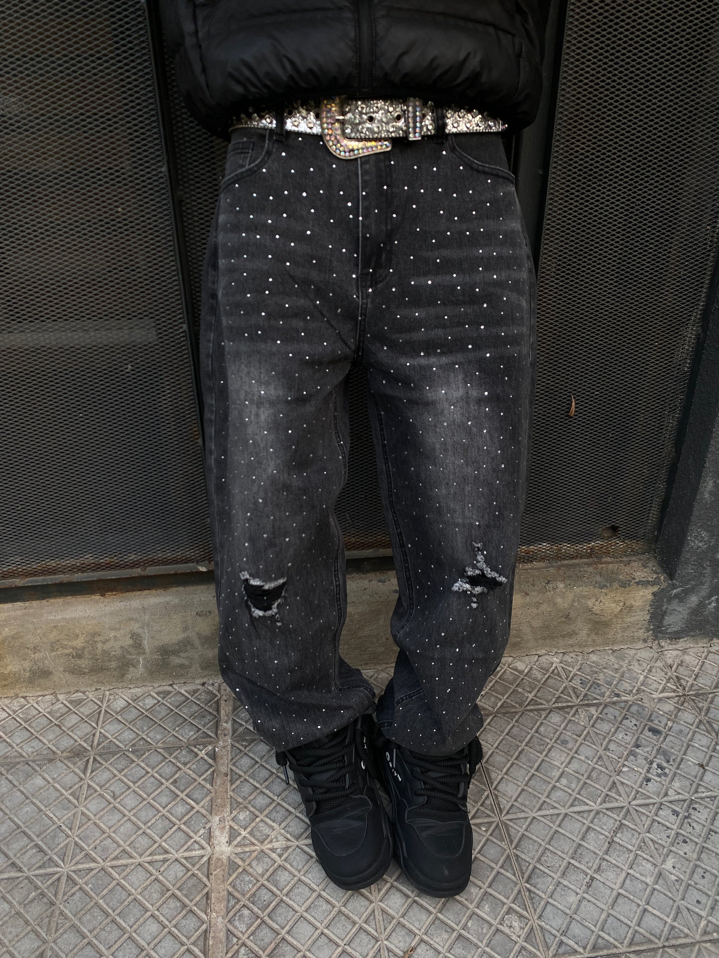 Jeans gray glitter ( Loose Fit )