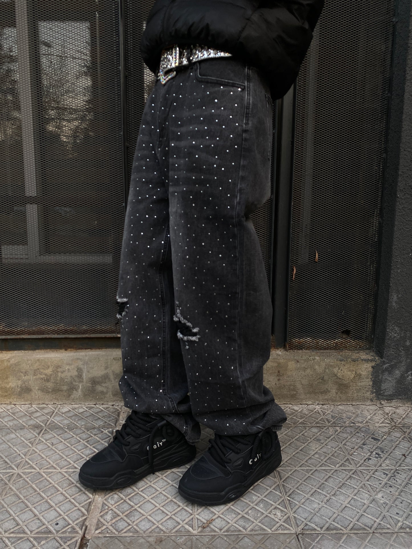 Jeans gray glitter ( Loose Fit )