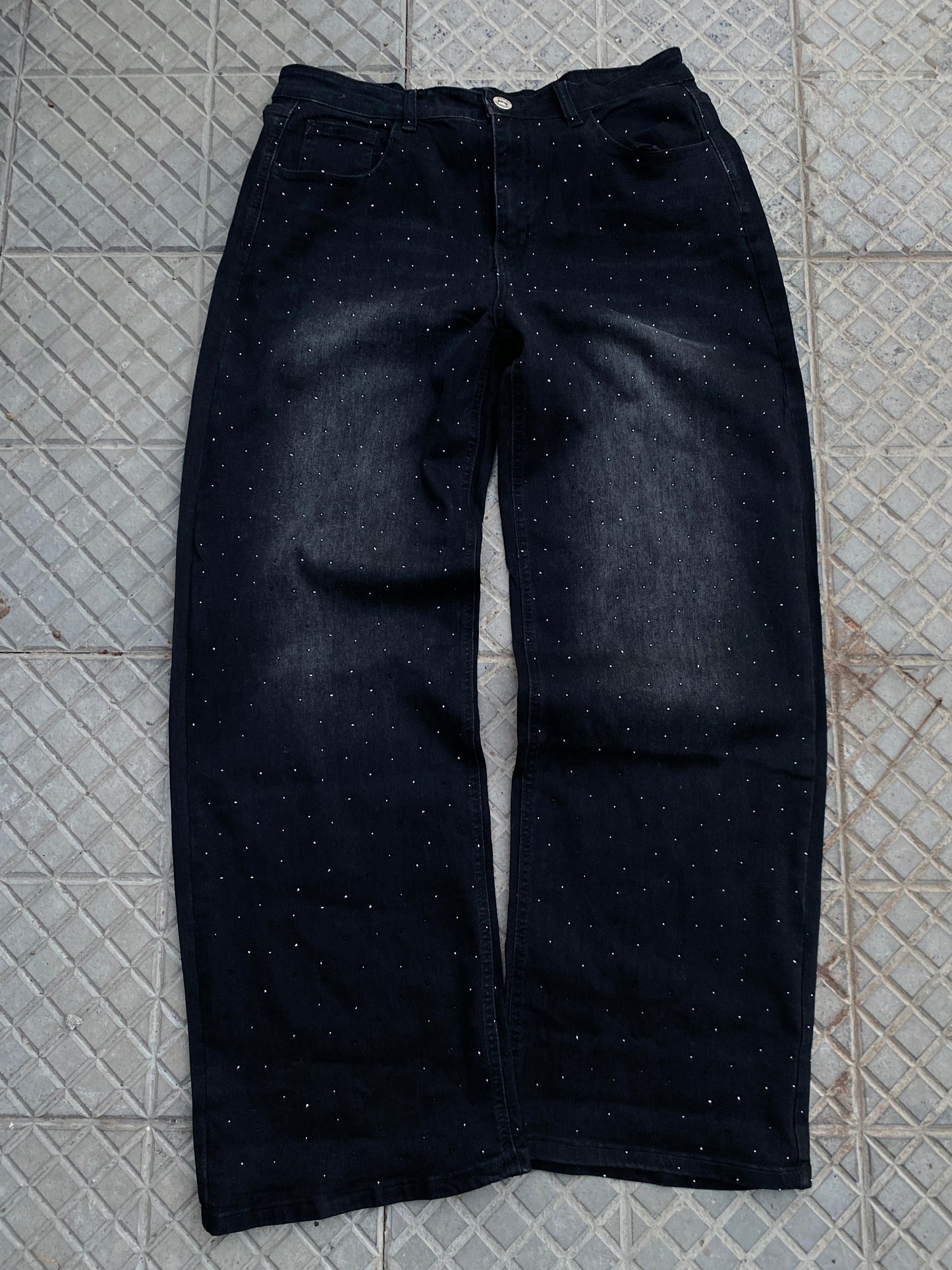 Jeans Black Glitter ( Baggy Fit )