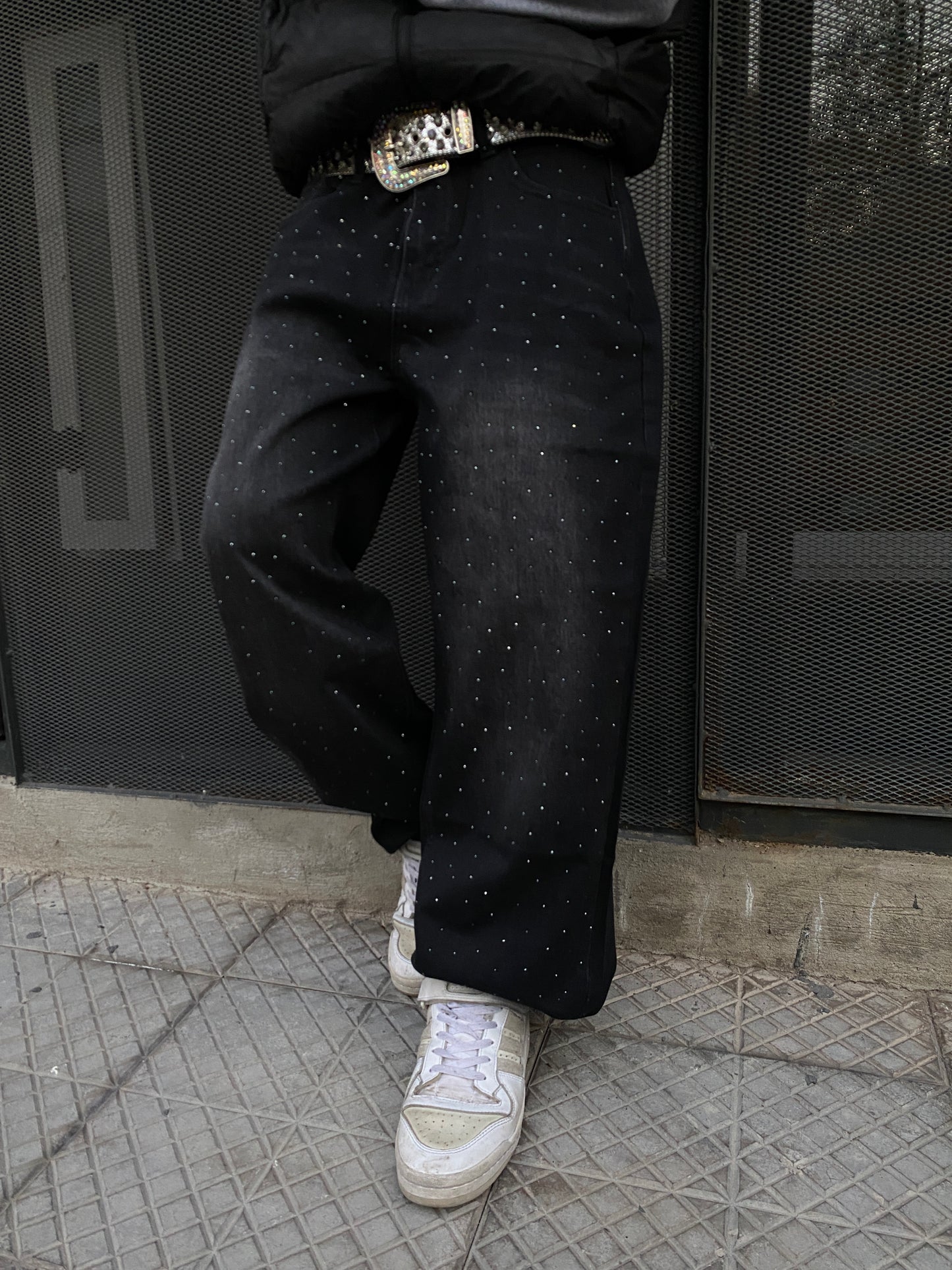 Jeans Black Glitter ( Baggy Fit )