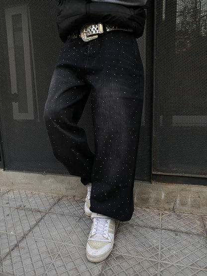 Jeans Black Glitter ( Baggy Fit )