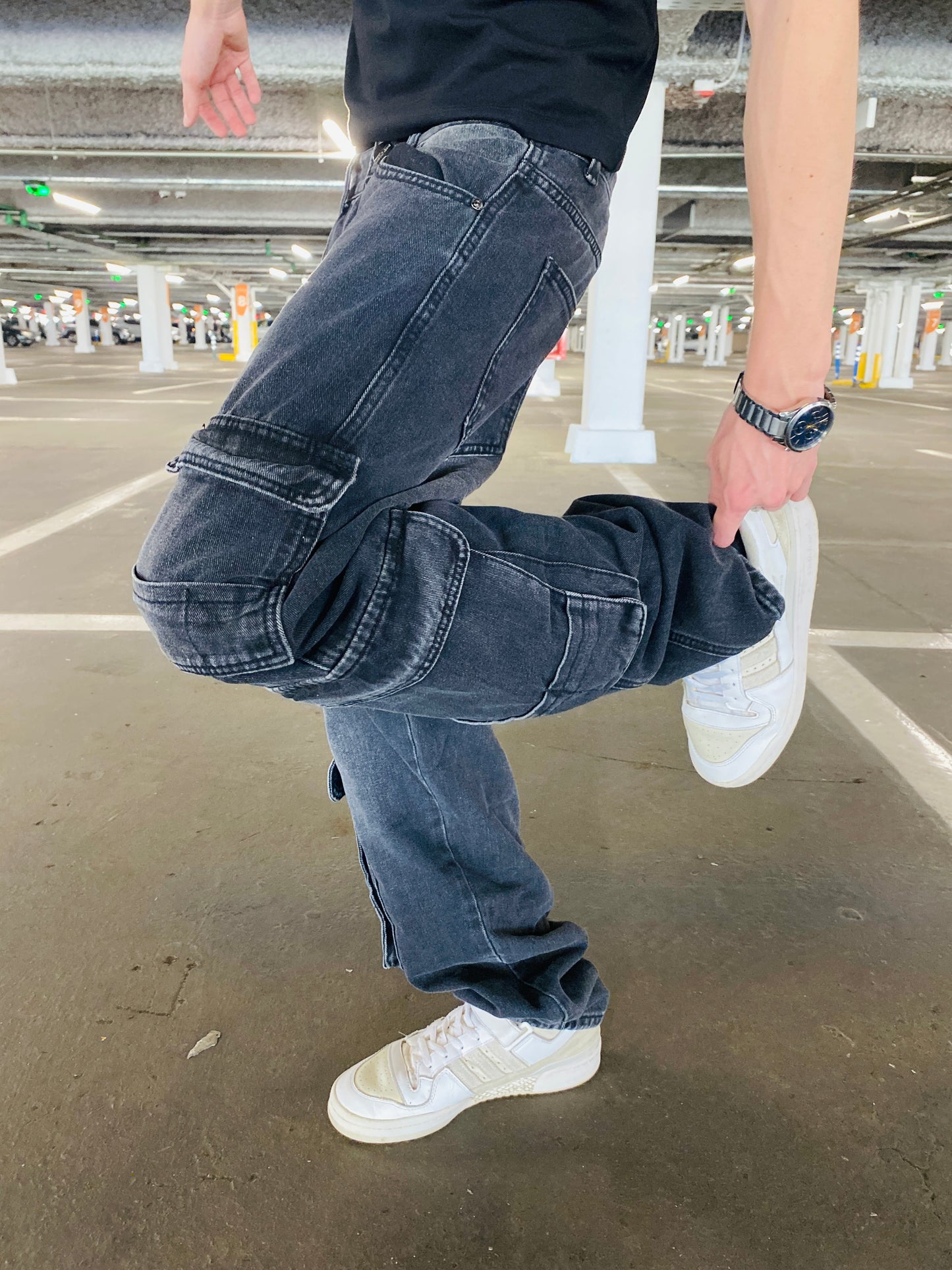 Jeans Cargo Blacktop (Loose Fit)