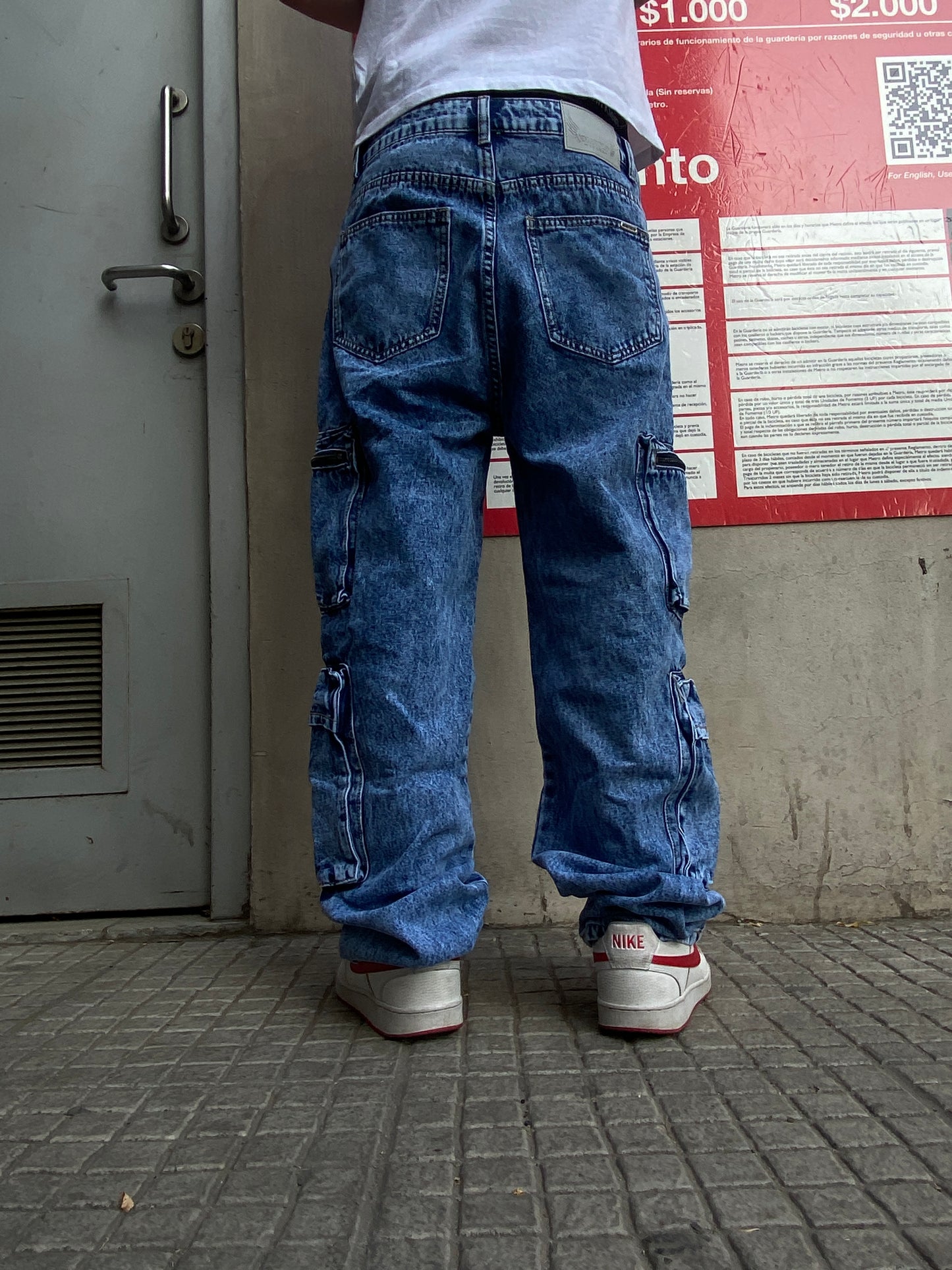 Jeans Cargo Blue Ripper