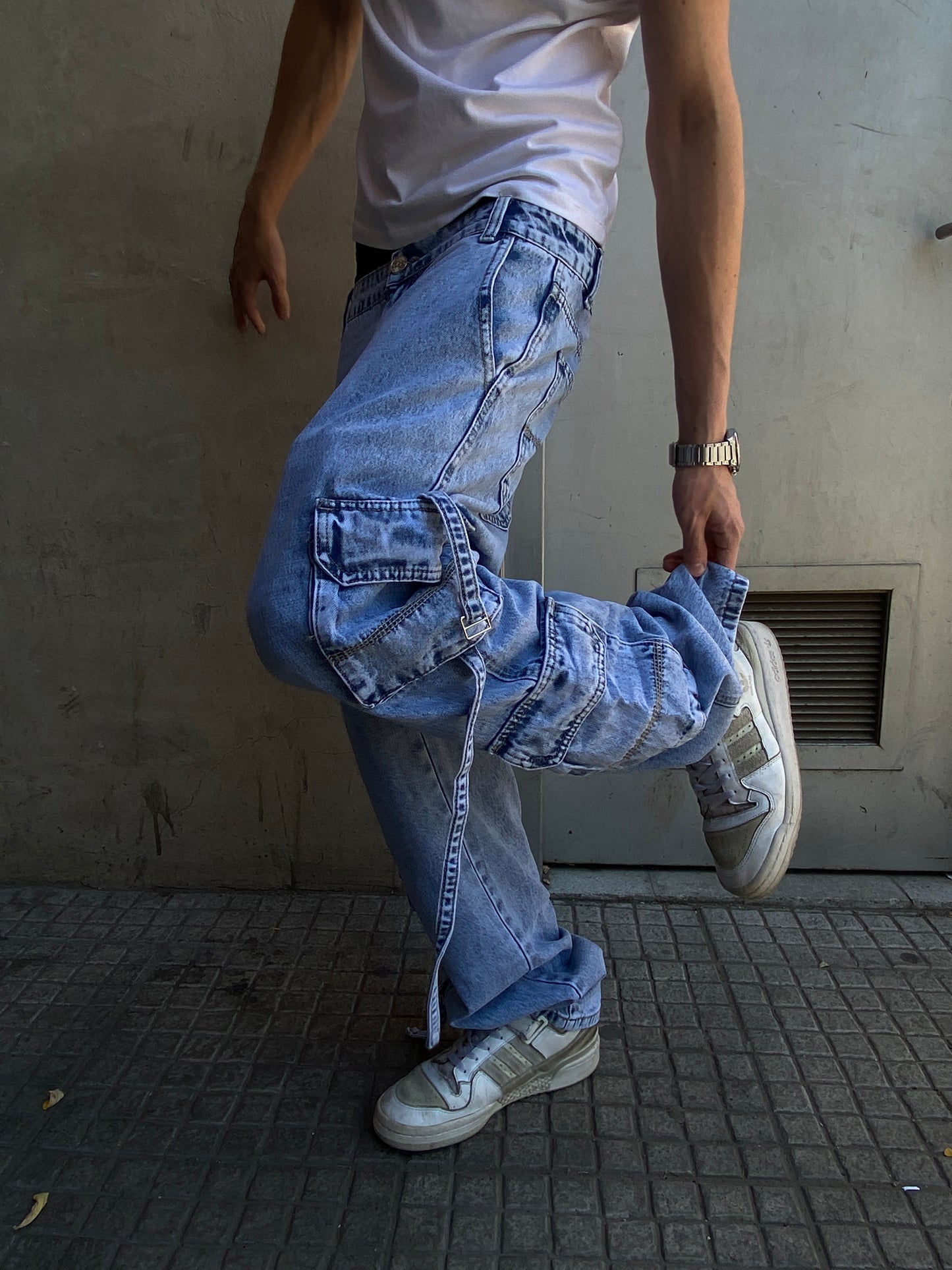 Jeans Cargo Gravik Blue ( Loose Fit )