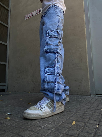Jeans Cargo Gravik Blue ( Loose Fit )