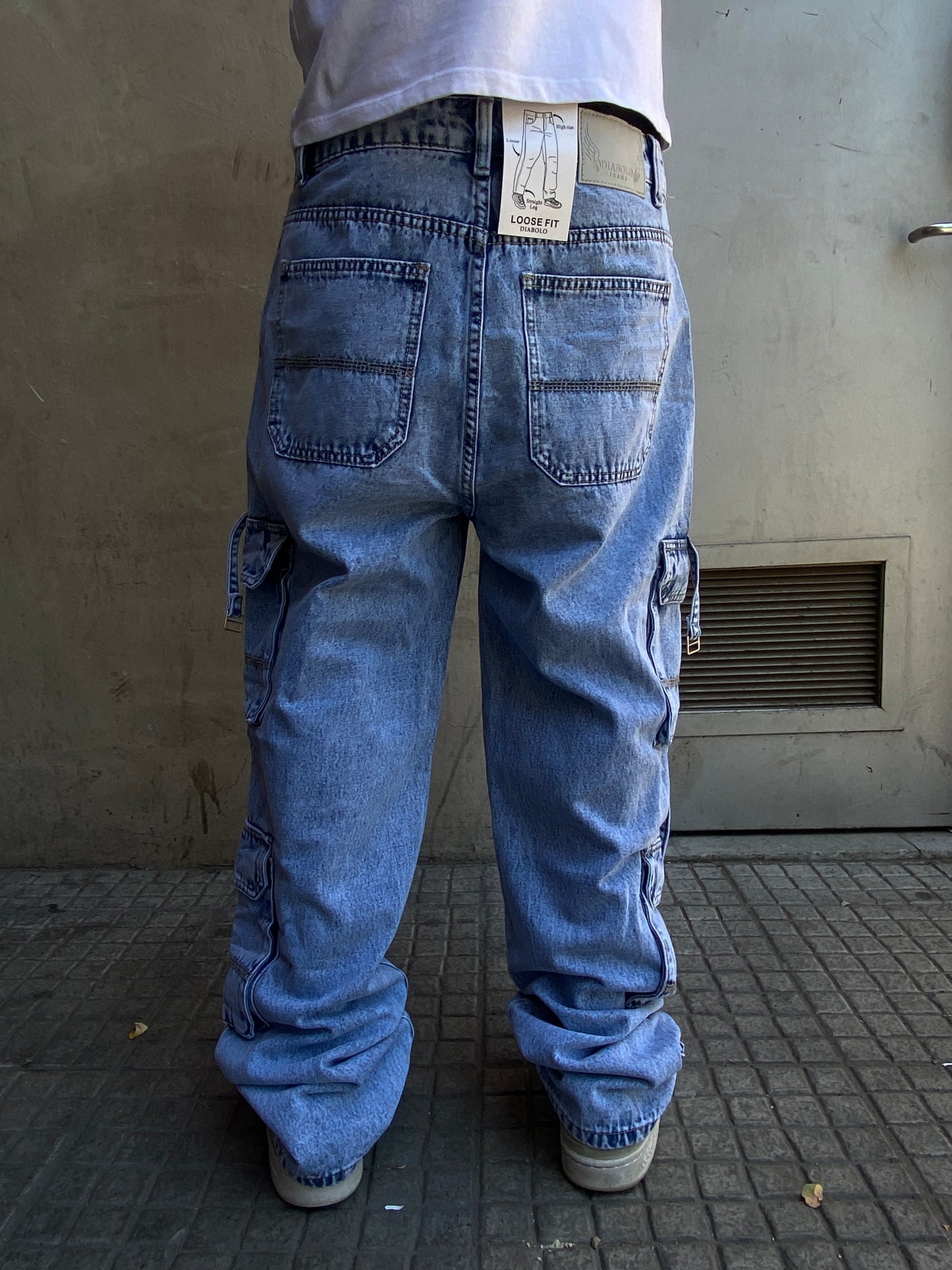 Jeans Cargo Gravik Blue ( Loose Fit )