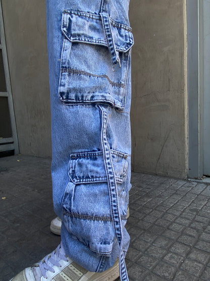 Jeans Cargo Gravik Blue ( Loose Fit )