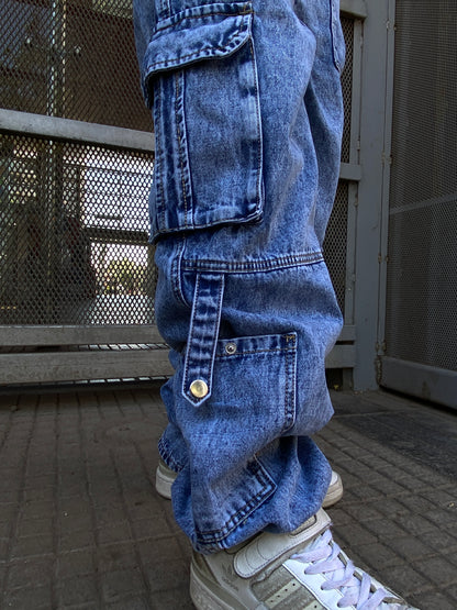 Jeans Cargo Alfa Blue ( Loose Fit )