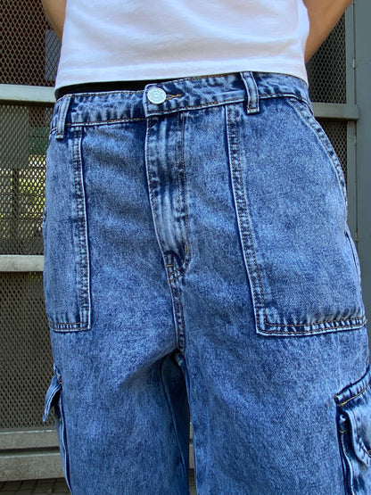 Jeans Cargo Alfa Blue ( Loose Fit )